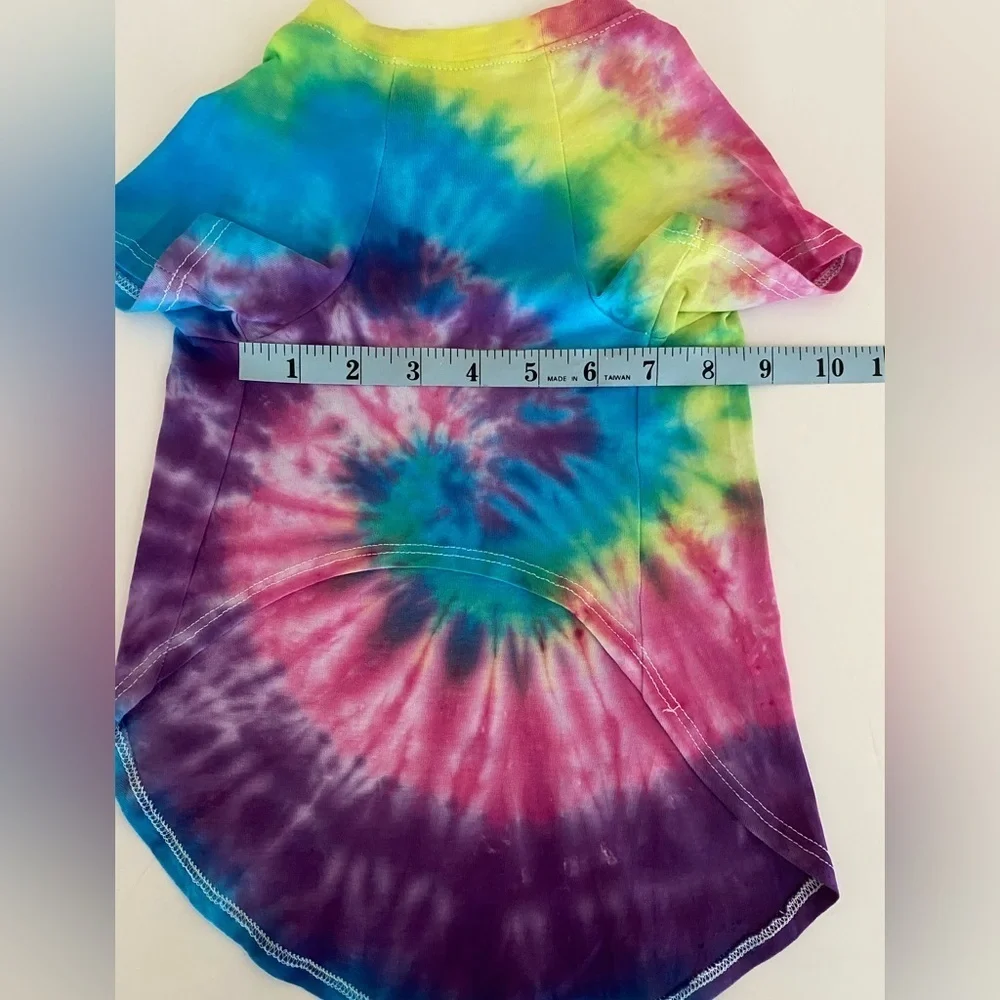 Pet Tee Medium Tie Dye Dog Shirt Color Splash ArtMinds Fun Styling Vibes Bright